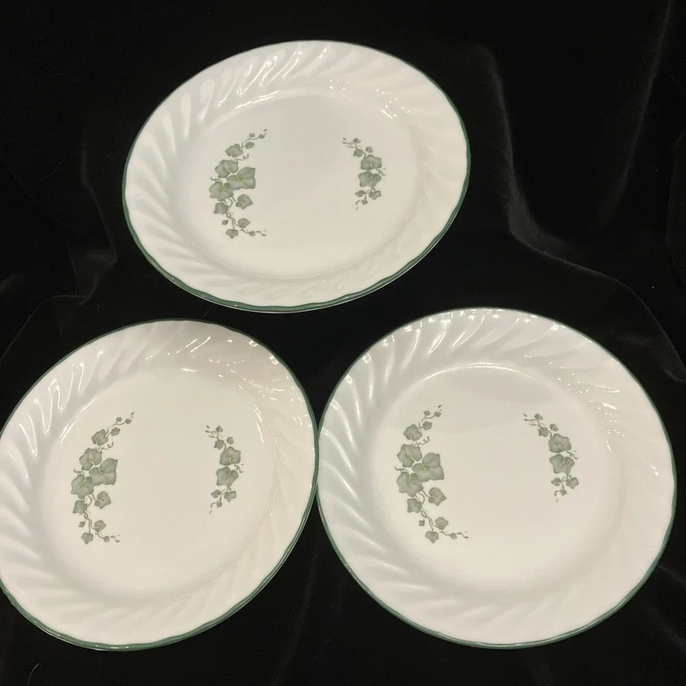Set Of 3 Corelle CALLAWAY IVY Swirl Pattern 7 1/4